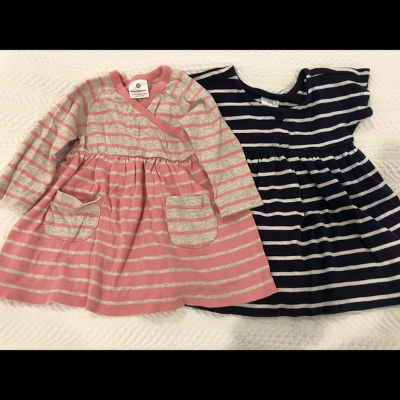 Hanna Andersson Toddler Dresses, Set of 2, Pink and Blue, Size 70. - Picture 1 of 5